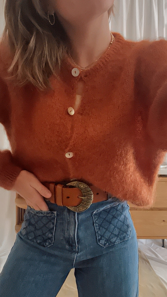 Knit Cardigan Maude Rust Mohair/Wool