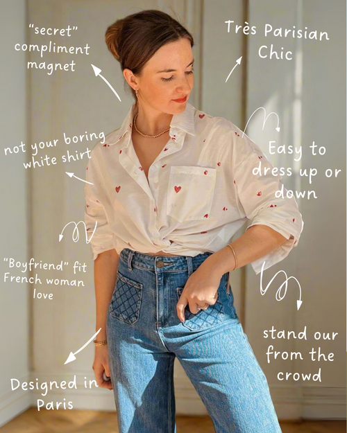 La Chemise Amour Red/White