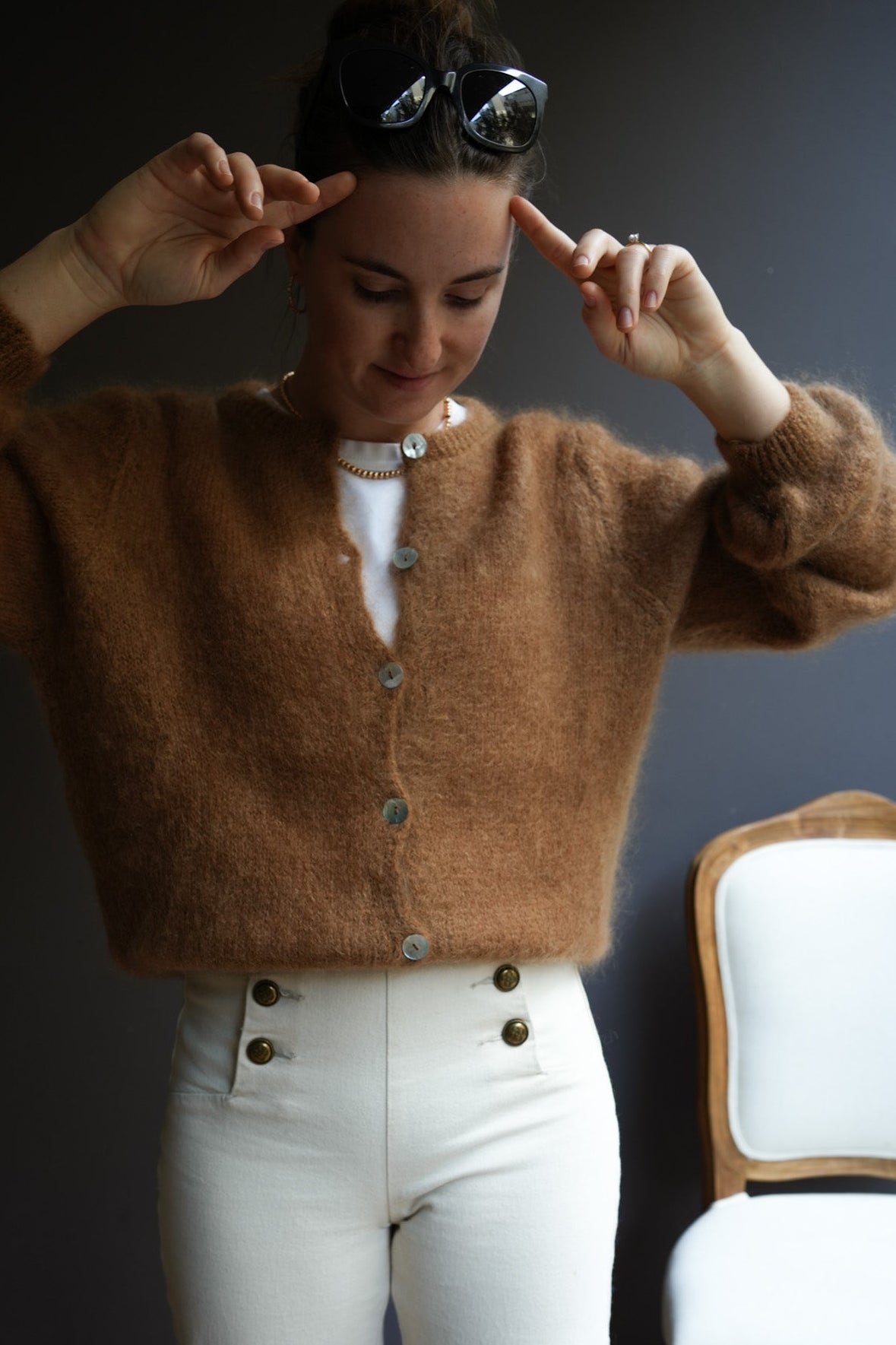 Leh Mohair Wool Cardigan Camel カーディガン Knit Cardigan Maude Camel Mohair/Wool – Maison Torrini Paris