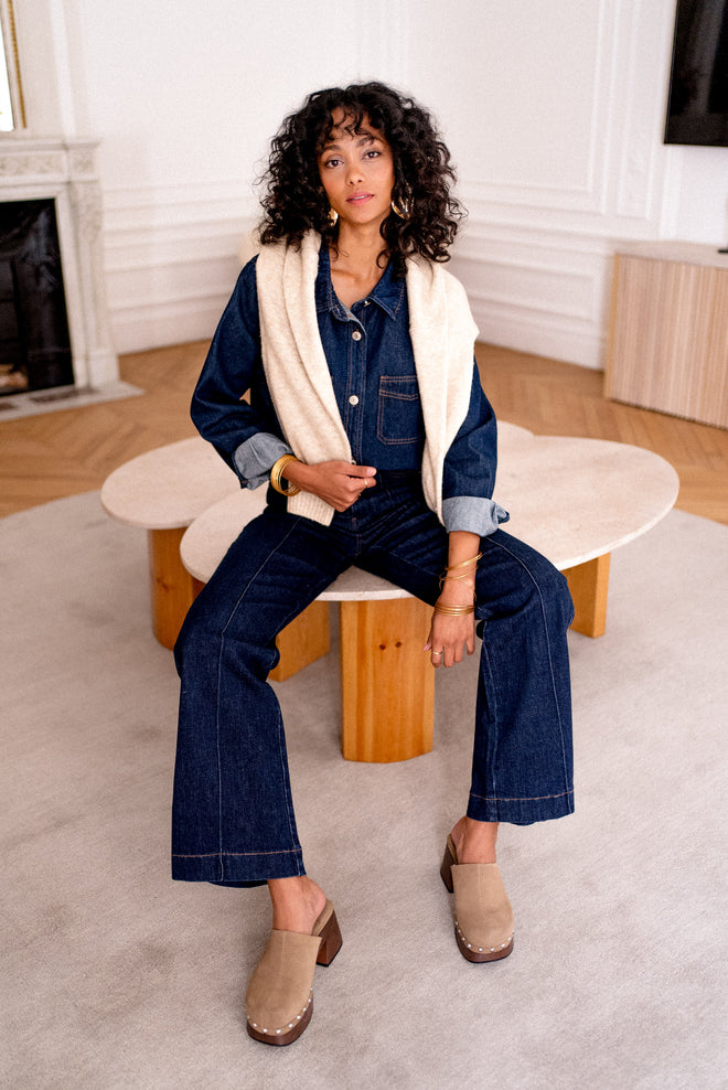 Jeans Jeanne Dark Blue Wide Cropped