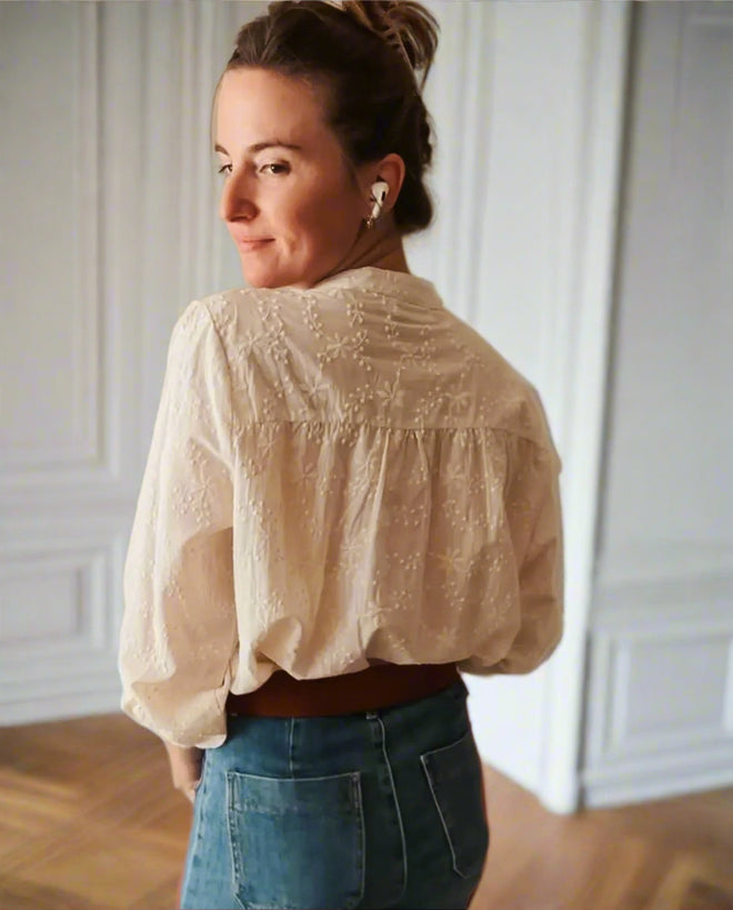 Blouse Embroidery Romie Ecru
