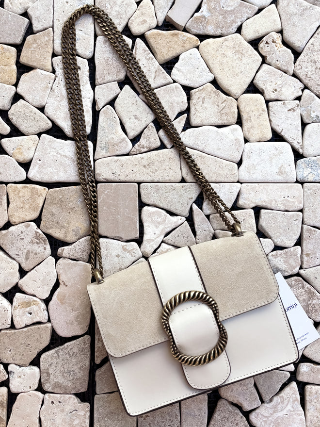 Handbag Gaelle Beige Leather