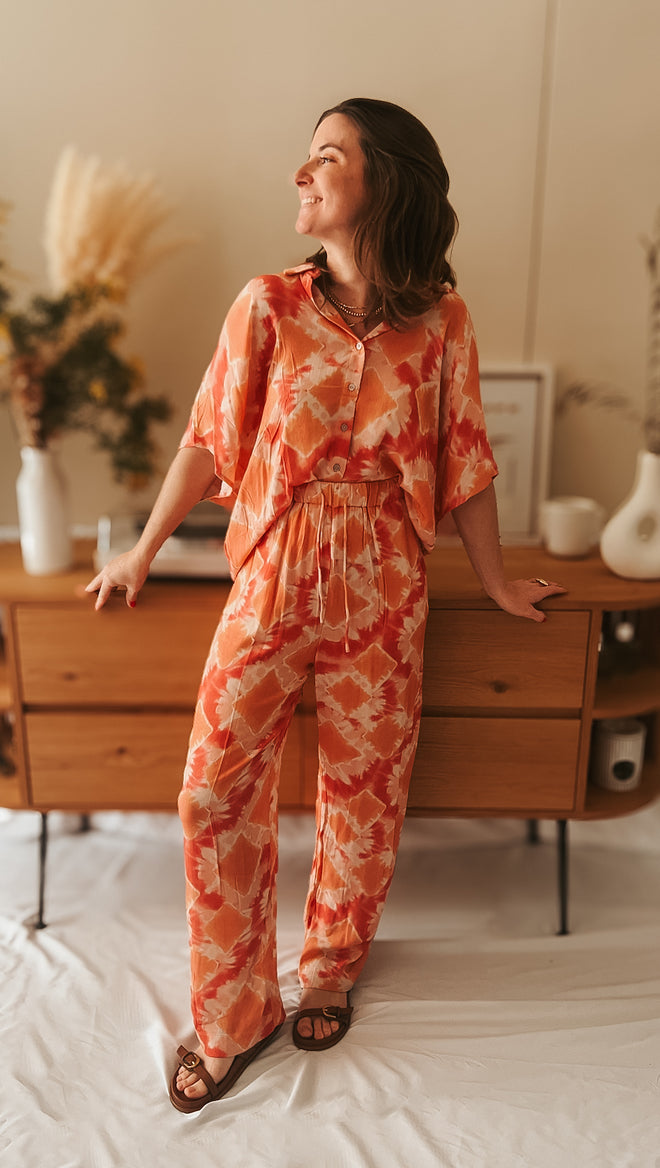 Pant Perth Tie & Dye Coral Pink