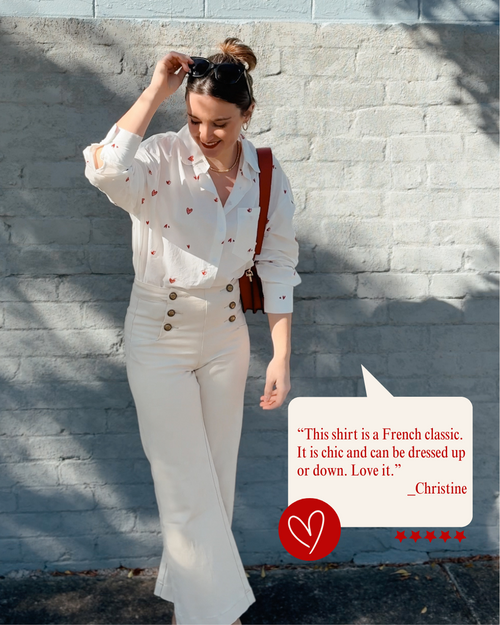 La Chemise Amour Red/White