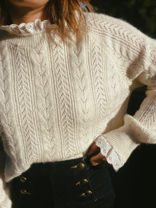 Knit Jumper Romain Ecru