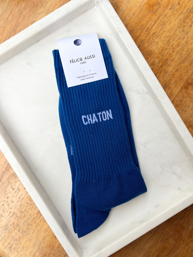Socks "Chaton" Blue - 40/45