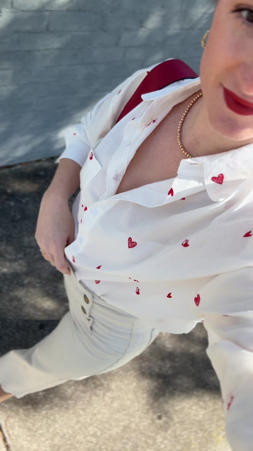 La Chemise Amour Red/White