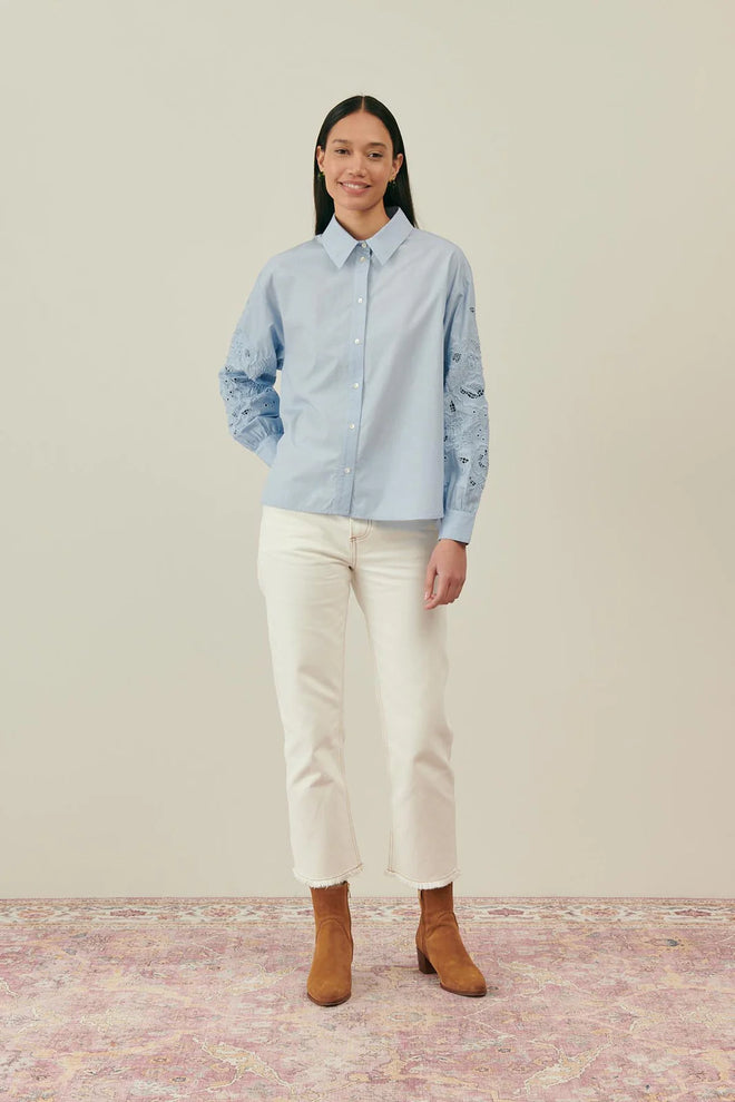 SHIRT CAPARELLE SKY BLUE - LOUISE MISHA - MAISON TORRINI PARIS - FRENCH ONLINE SHOP SYDNEY BASED