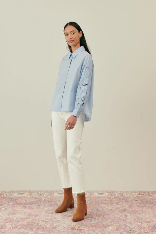 SHIRT CAPARELLE SKY BLUE - LOUISE MISHA - MAISON TORRINI PARIS - FRENCH ONLINE SHOP SYDNEY BASED