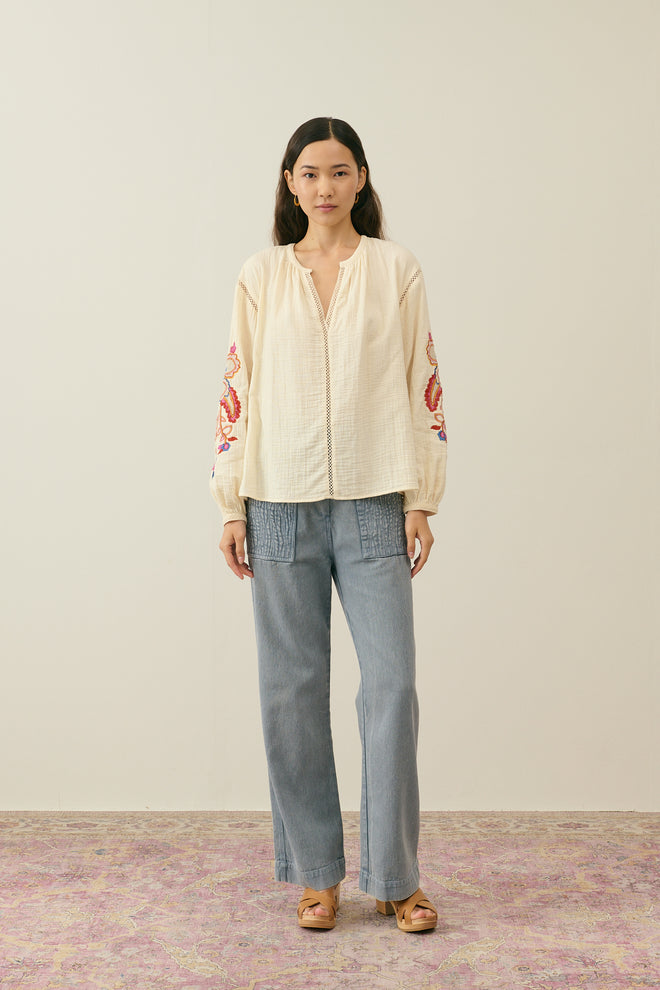 Blouse Akania Beige Natural - Louise Misha