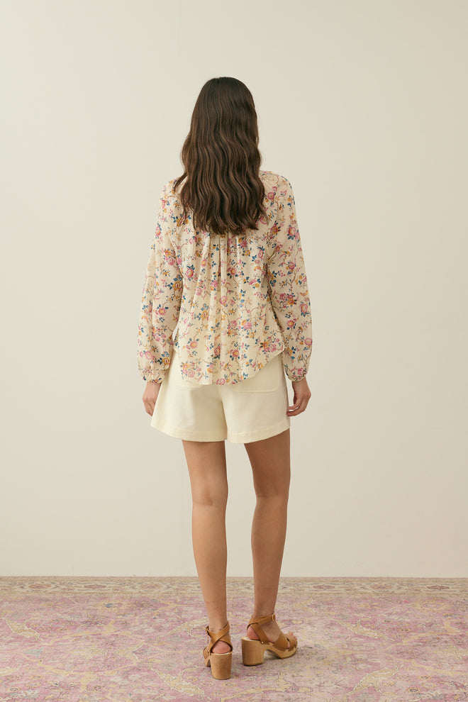 Blouse Nicoliana Cream Retro Garden - Louise Misha