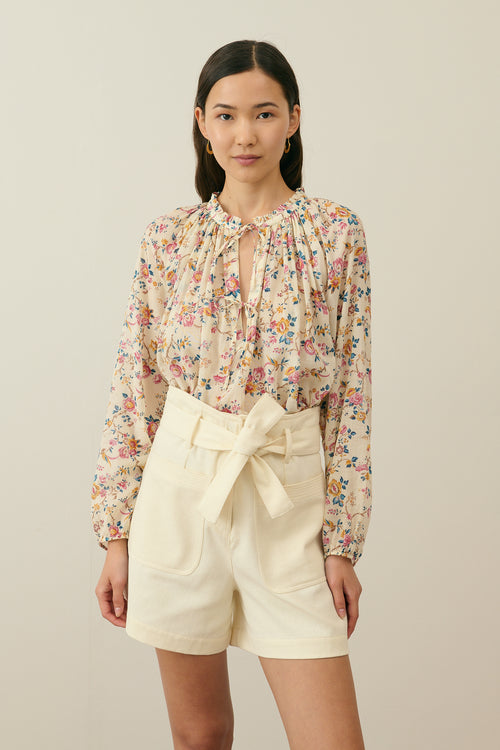 Blouse Nicoliana Cream Retro Garden - Louise Misha