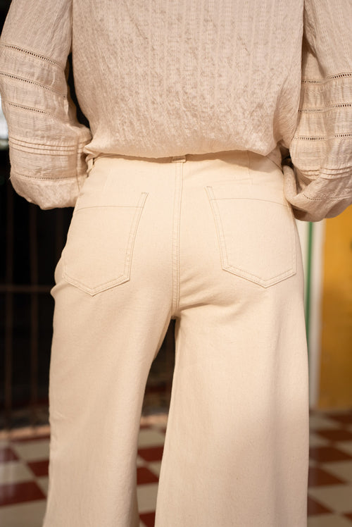 Jeans Fleur Natural Beige Openwork