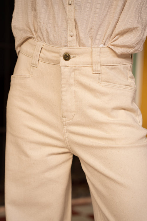 Jeans Fleur Natural Beige Openwork