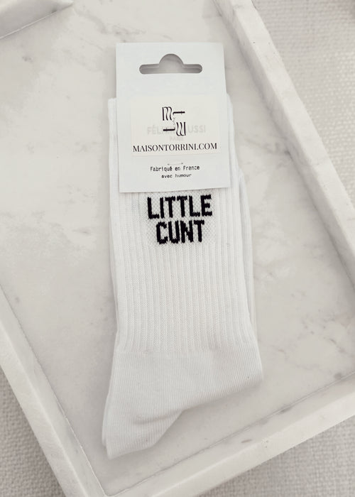 SOCKS "LITTLE CUNT" WHITE - 36/40