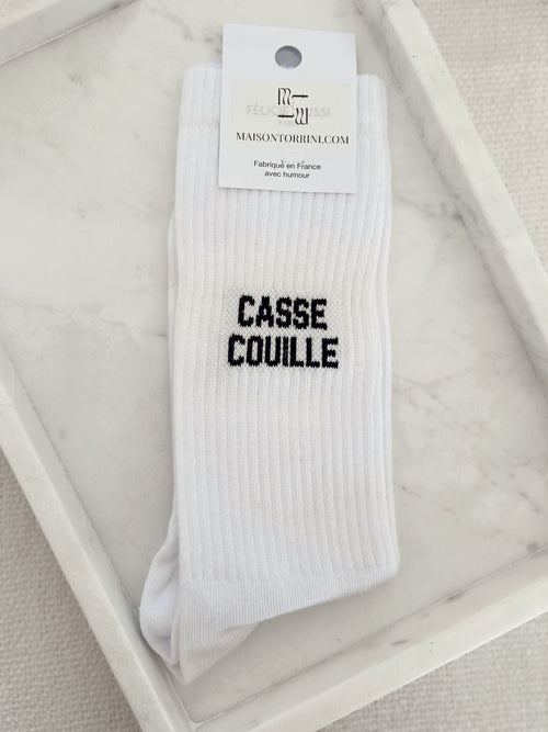 SOCKS "CASSE COUILLE" WHITE - 40/45