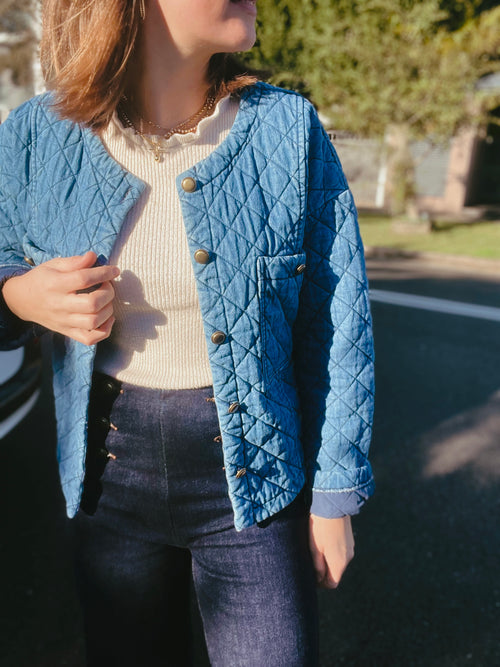 QUILTED DENIM JACKET LAETITIA