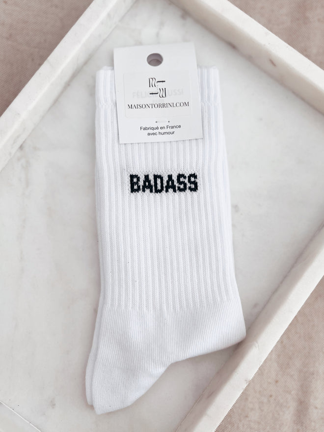 SOCKS "BADASS" WHITE - 36/40