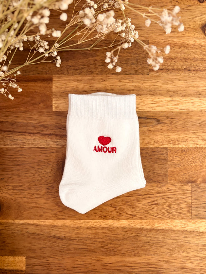 Chaussettes "Amour" White/Red