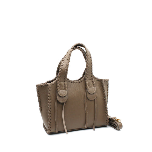 HANDBAG VICTOIRE TAUPE LEATHER