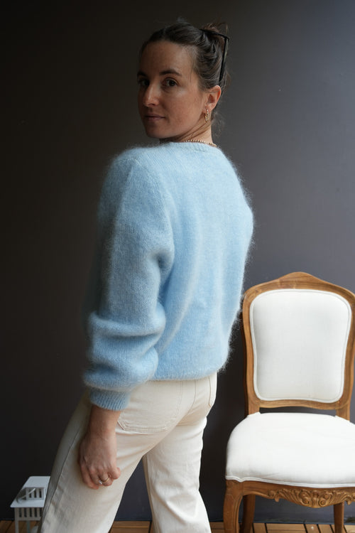 Knit Cardigan Maude Blue Powder Mohair/Wool