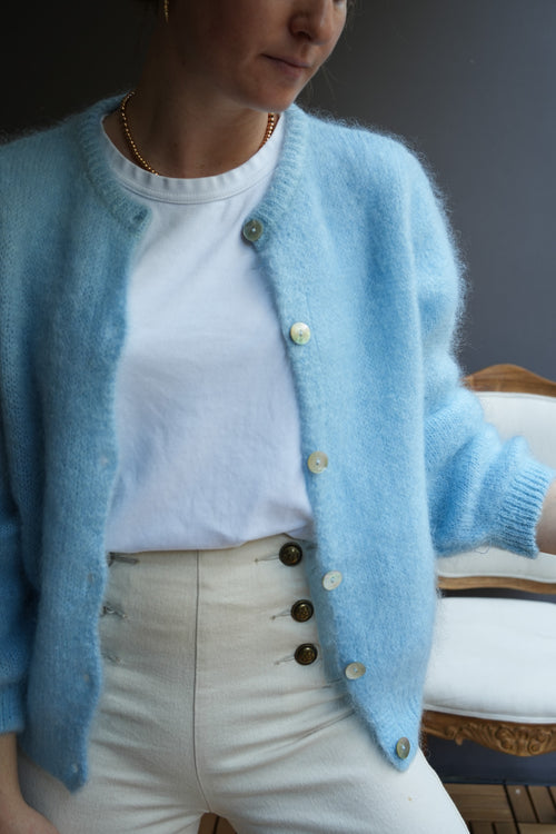 Knit Cardigan Maude Blue Powder Mohair/Wool