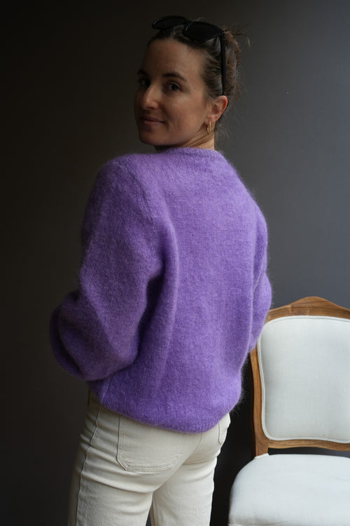Knit Cardigan Maude Lilac Mohair/Wool