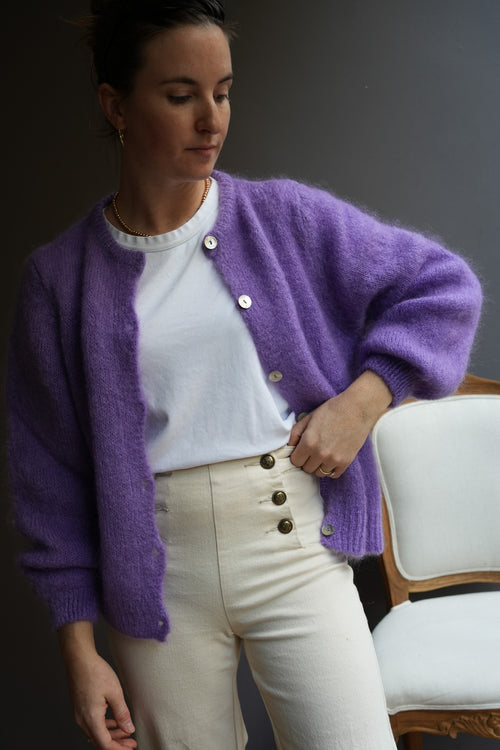 Knit Cardigan Maude Lilac Mohair/Wool