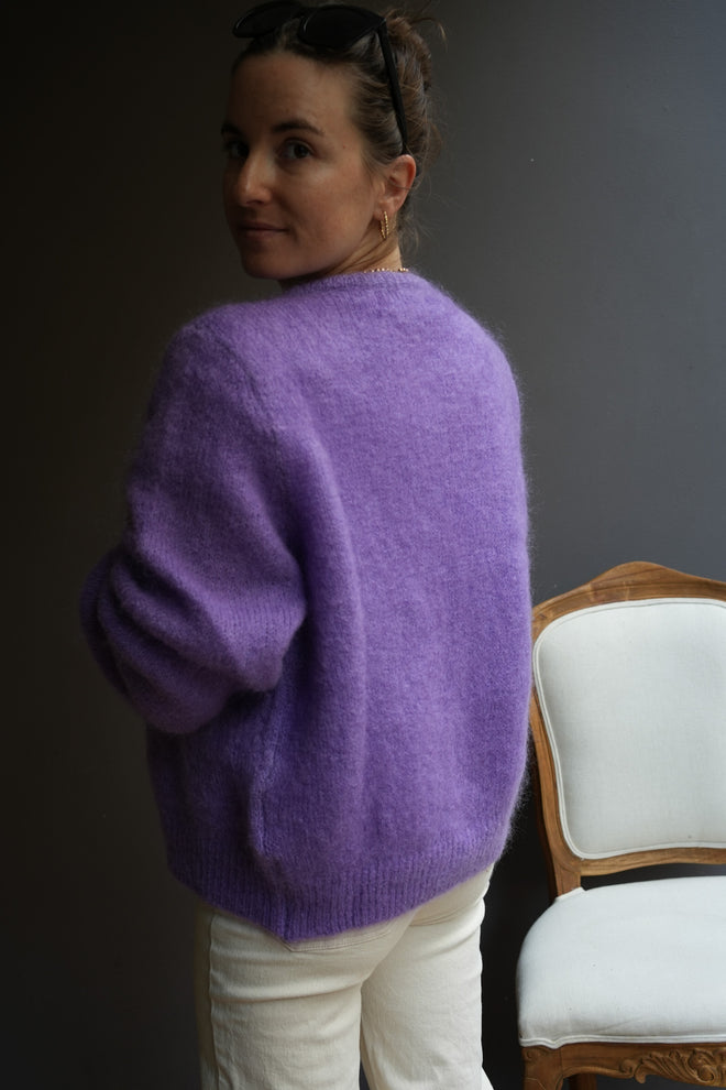 Knit Cardigan Maude Lilac Mohair/Wool