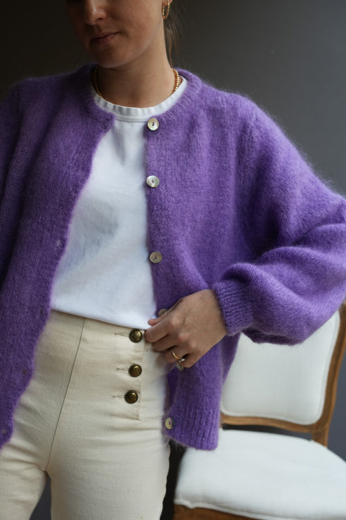 Knit Cardigan Maude Lilac Mohair/Wool
