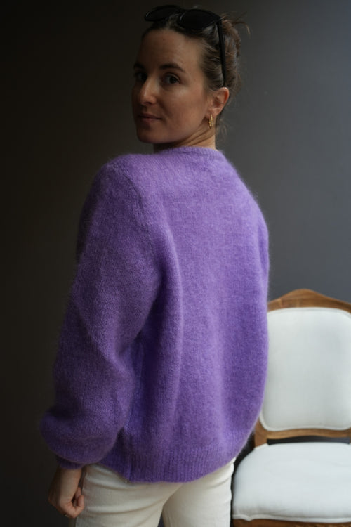 Knit Cardigan Maude Lilac Mohair/Wool