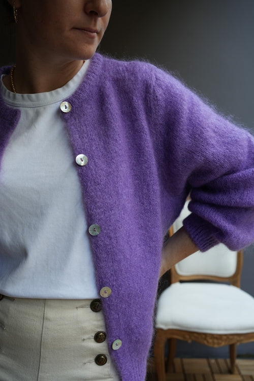 Knit Cardigan Maude Lilac Mohair/Wool