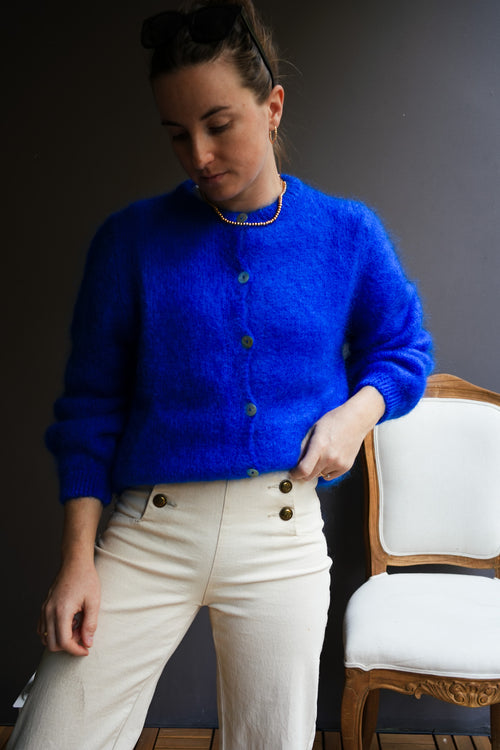 Knit Cardigan Maude Royal Blue Mohair/Wool