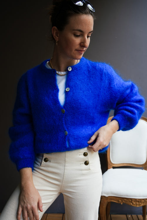 Knit Cardigan Maude Royal Blue Mohair/Wool