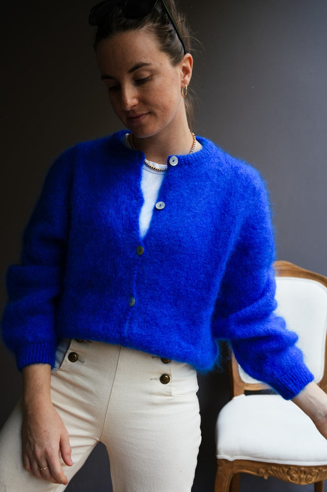 Knit Cardigan Maude Royal Blue Mohair/Wool