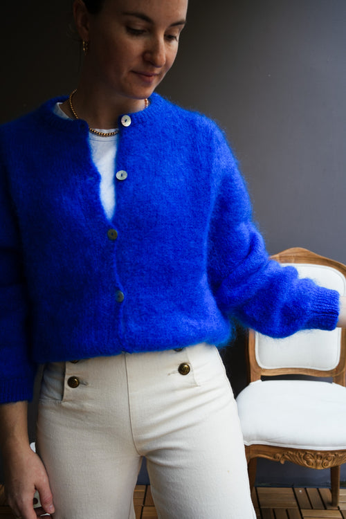 Knit Cardigan Maude Royal Blue Mohair/Wool