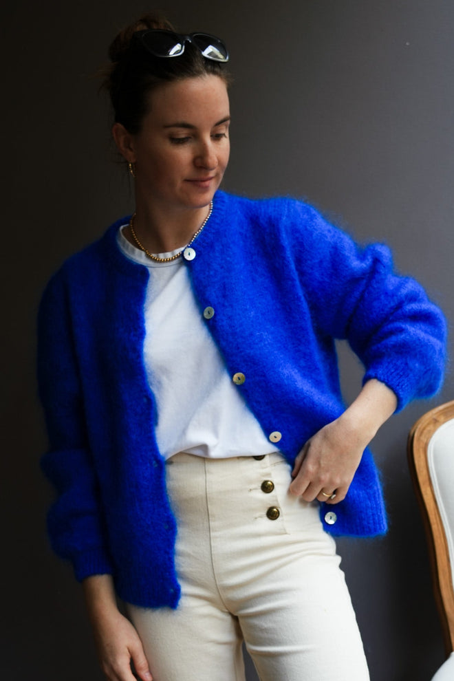 Knit Cardigan Maude Royal Blue Mohair/Wool