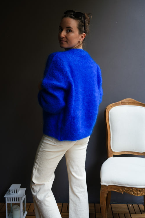Knit Cardigan Maude Royal Blue Mohair/Wool