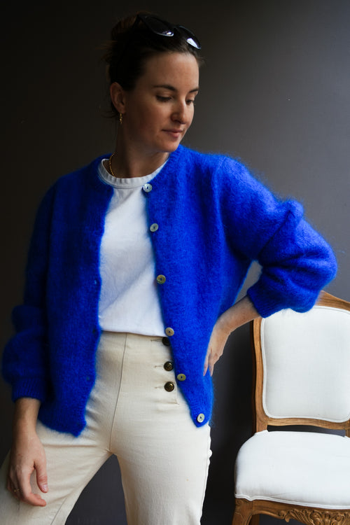 Knit Cardigan Maude Royal Blue Mohair/Wool
