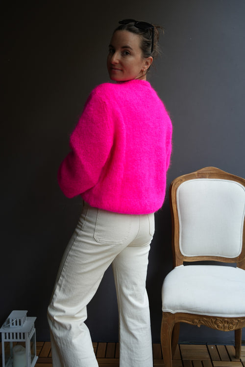 Knit Cardigan Maude Fuschia Mohair/Wool