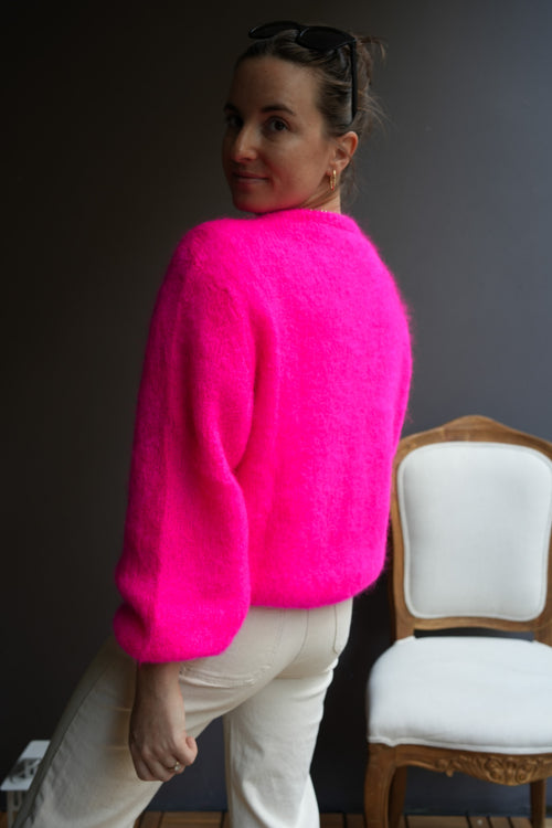 Knit Cardigan Maude Fuschia Mohair/Wool