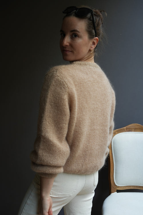 Knit Cardigan Maude Taupe Mohair/Wool