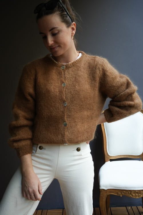 Knit Cardigan Maude Camel Mohair/Wool