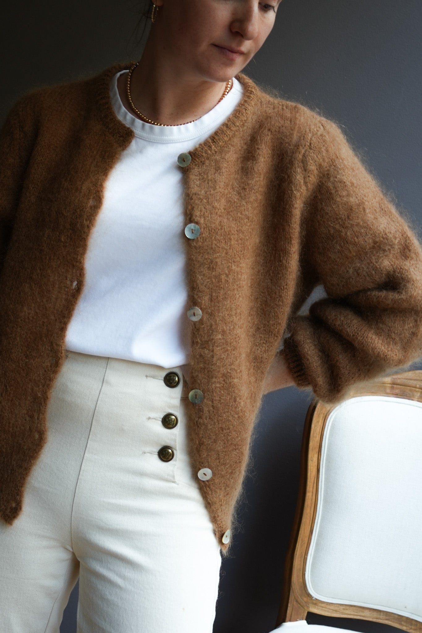 Knit Cardigan Maude Camel Mohair/Wool – Maison Torrini Paris