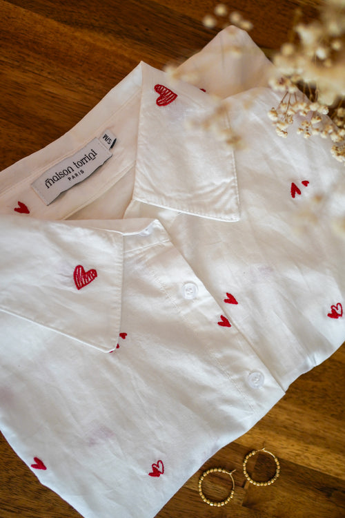 La Chemise Amour Red/White