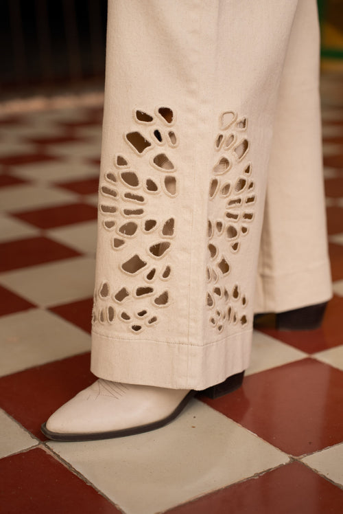 Jeans Fleur Natural Beige Openwork