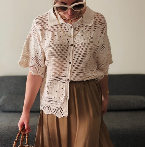 CROCHET SHIRT JUSTINE BEIGE