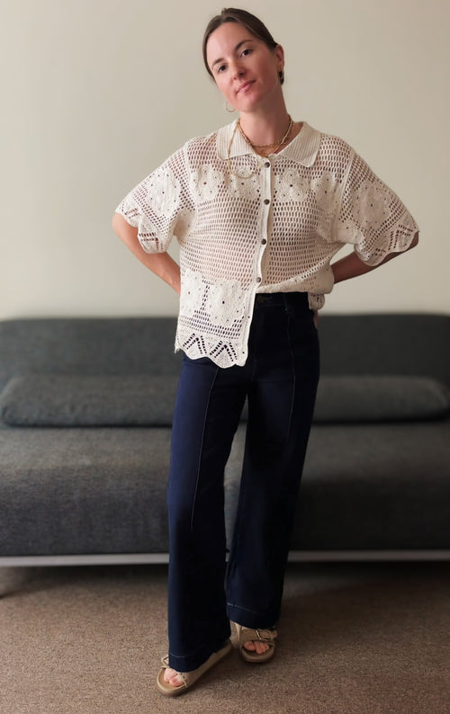 CROCHET SHIRT JUSTINE BEIGE