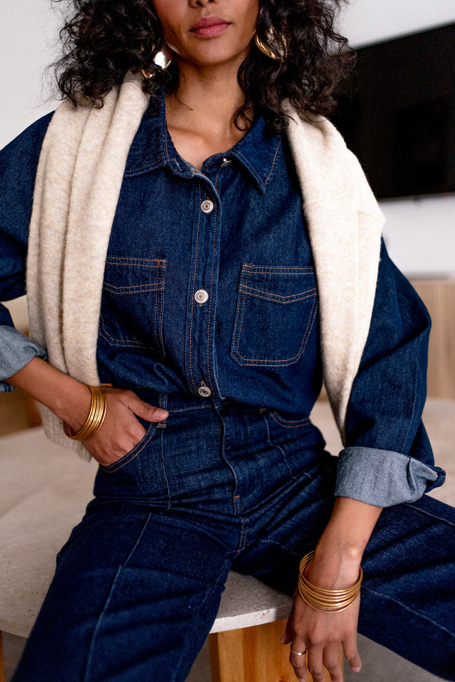 Jeans Jeanne Dark Blue Wide Cropped
