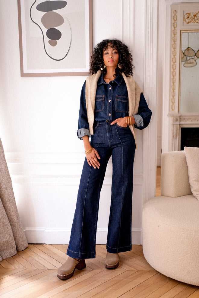 Jeans Jeanne Dark Blue Wide Cropped